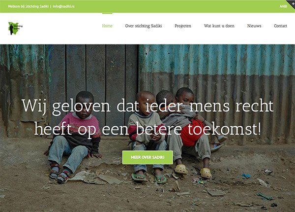 WordPress Website Stichting Sadiki